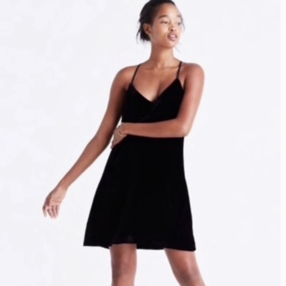 Madewell Black Velvet Dress